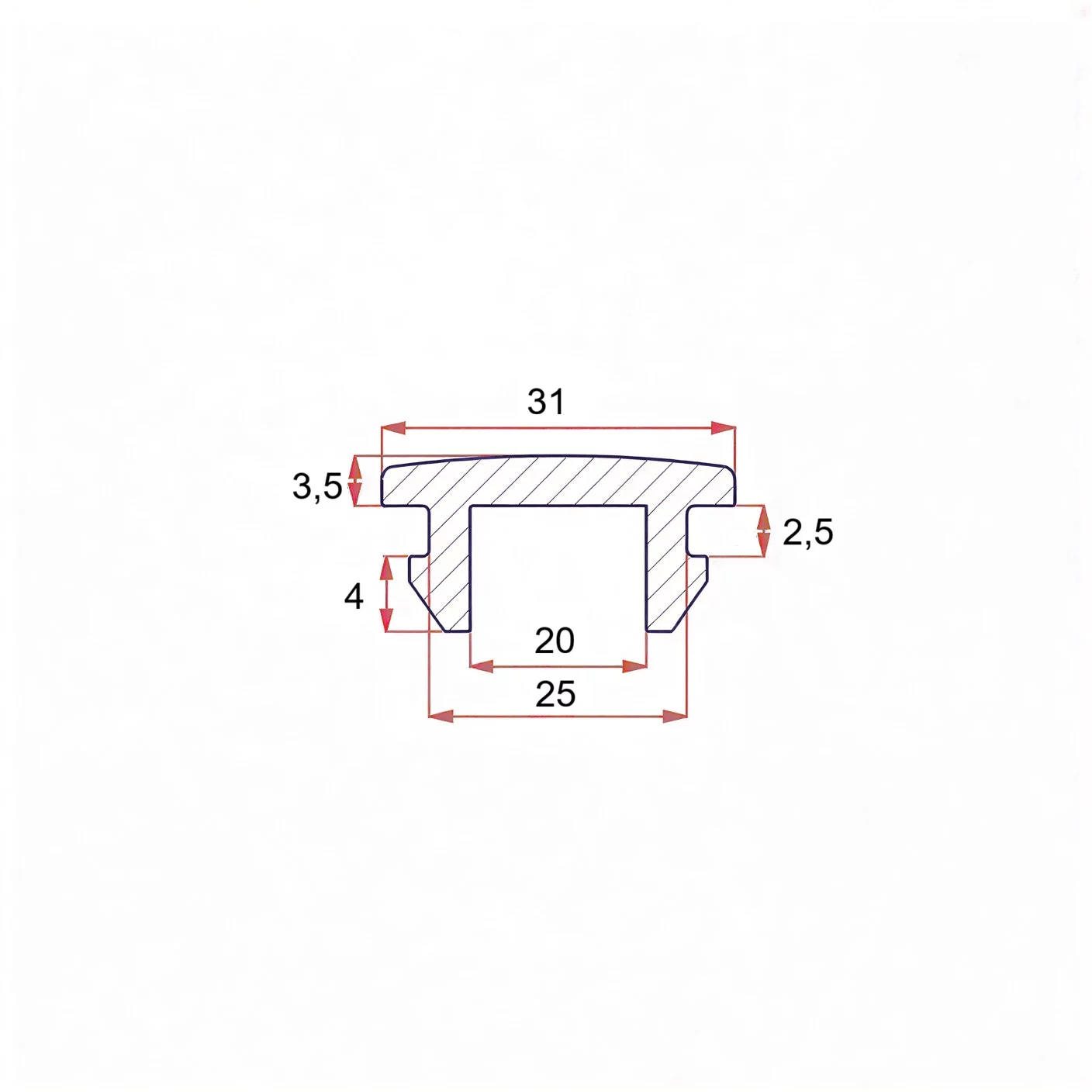 25 mm rubber plug with mount