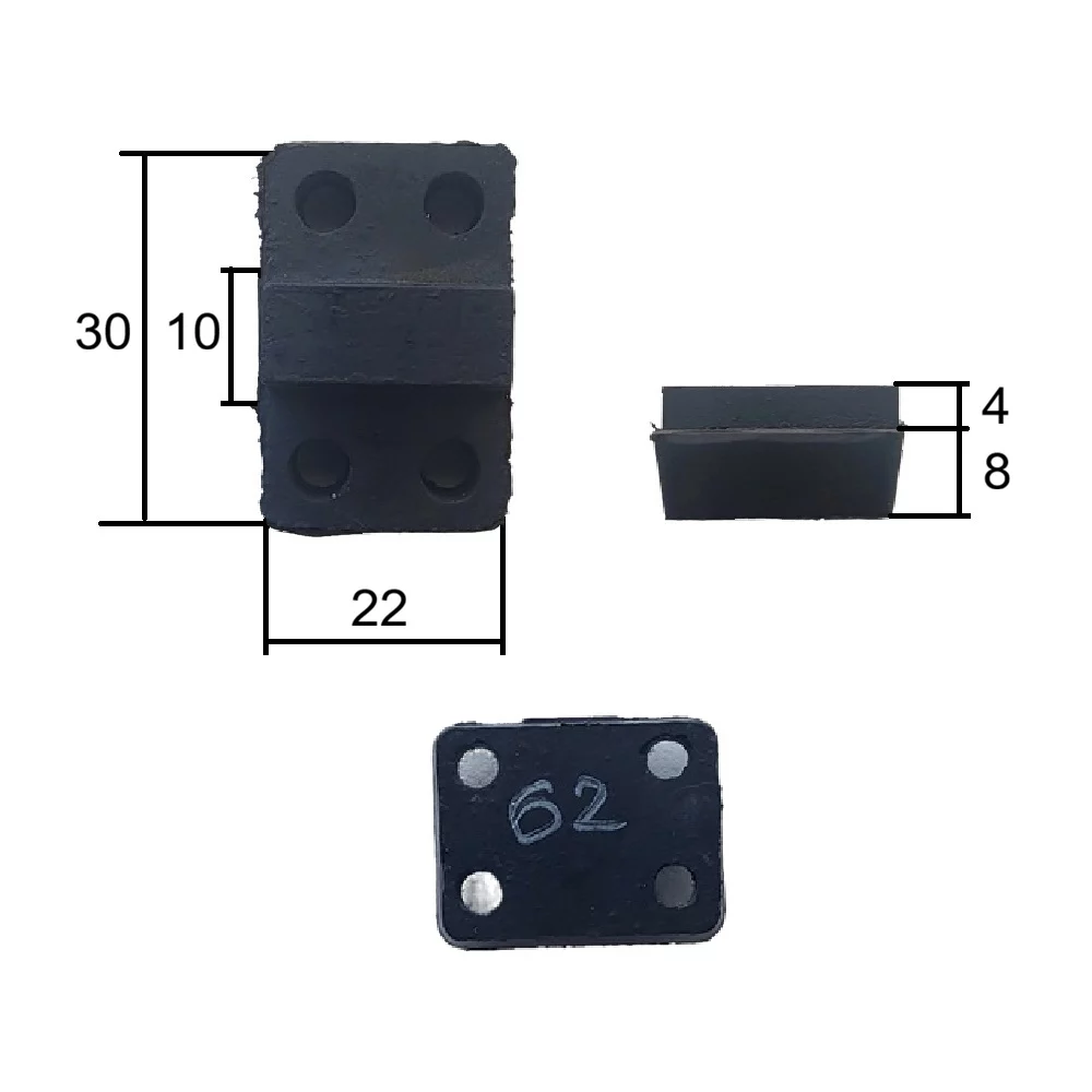 NK6 062 Rubber Pad for Carbon Brush Assemblies 30х22х12