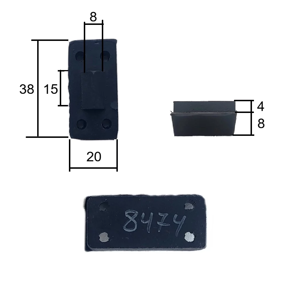 NK6 8474 Rubber Pad for Carbon Brush Assemblies 38х20х12