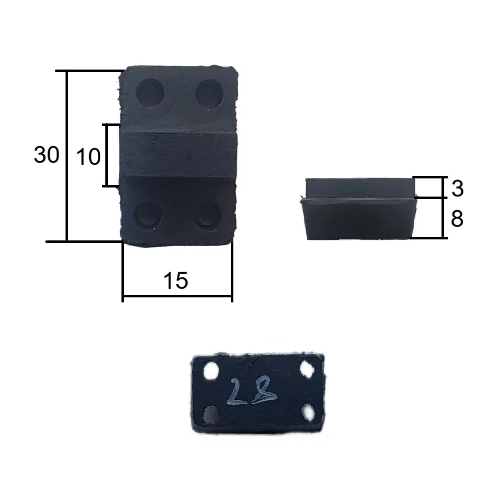 NK6 028 Rubber Pad for Carbon Brush Assemblies 30х15х12