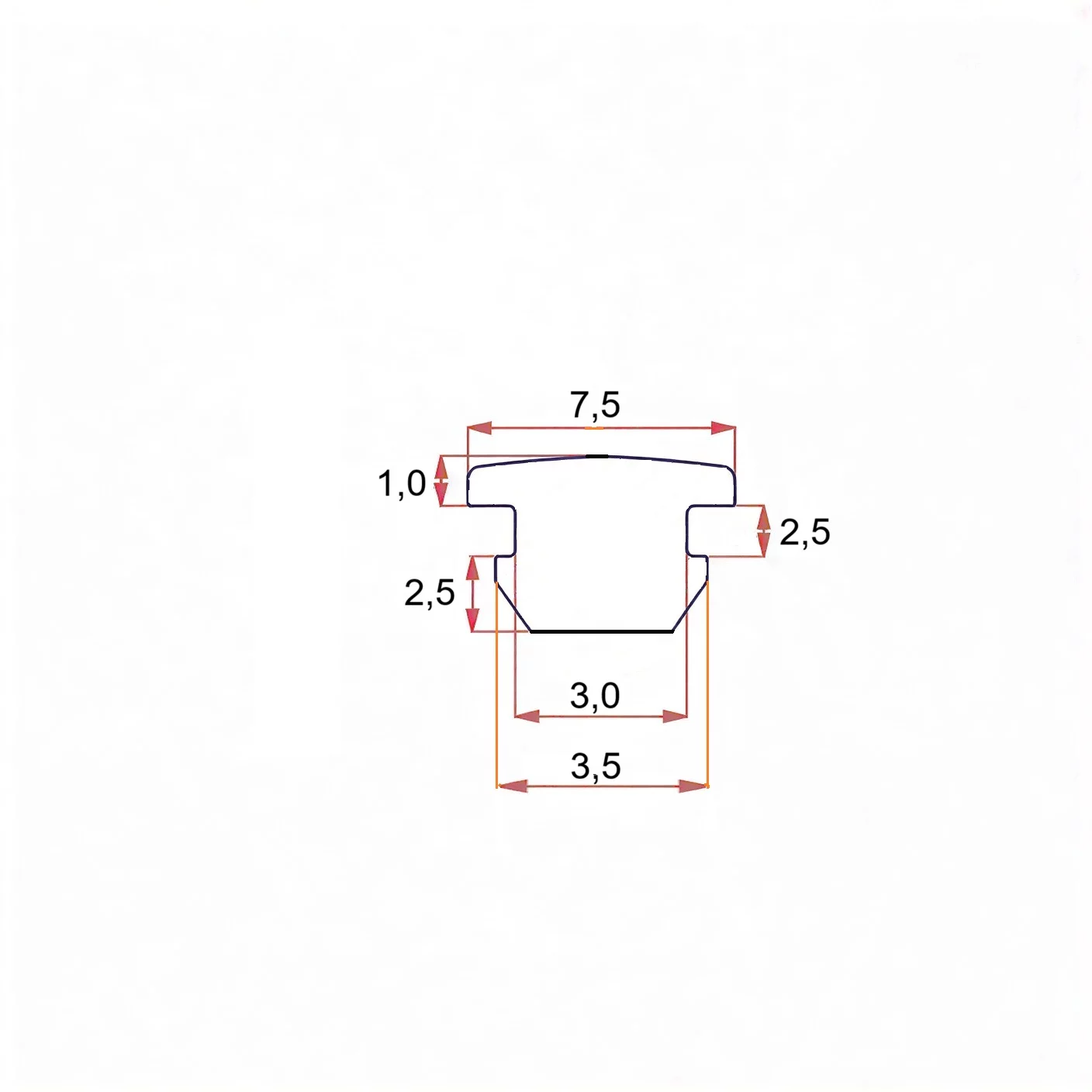 3 mm rubber plug with mount