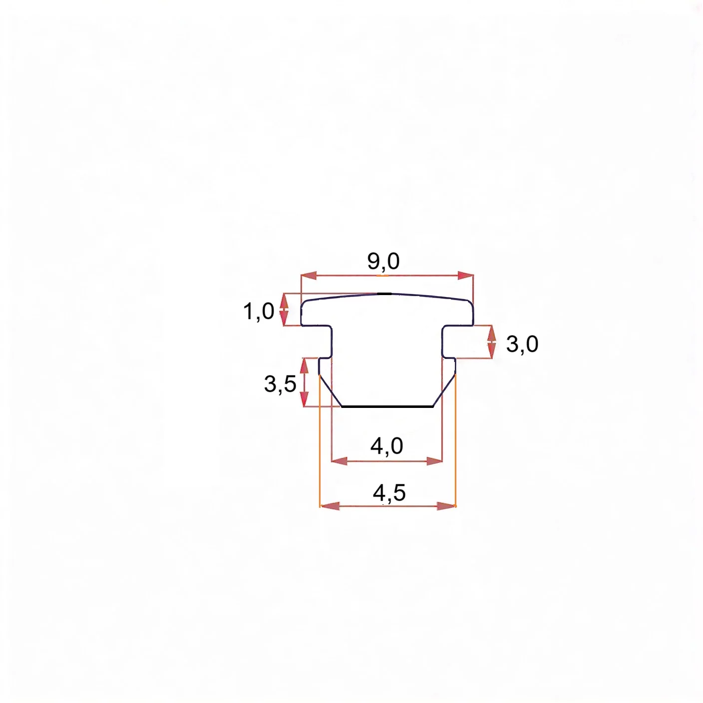 4 mm rubber plug with mount